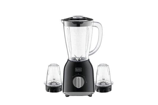 خلاط كهربائي مع مطحنتين 400 واط سعة 1.5 لتر وسرعتين مع شفرة ستانلس ستيل ماركة Black & Decker
