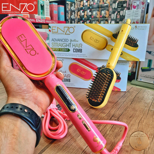 فرشاة احترافية لفرد الشعر بتقنية Keratin Protect وشاشة رقمية ماركة ENZO