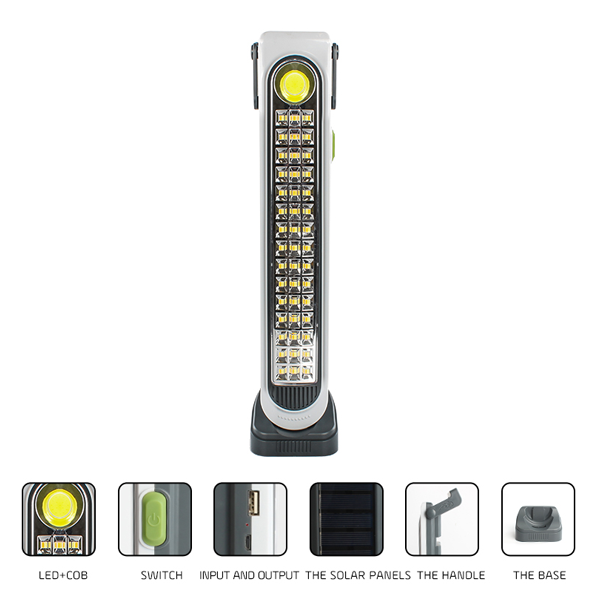 مصباح طوارئ LED يعمل بالطاقة الشمسية وقابل للشحن USB – إضاءة قوية للتخييم والطوارئ مصباح طوارئ LED يعمل بالطاقة الشمسية وقابل للشحن USB – إضاءة قوية للتخييم والطوارئ