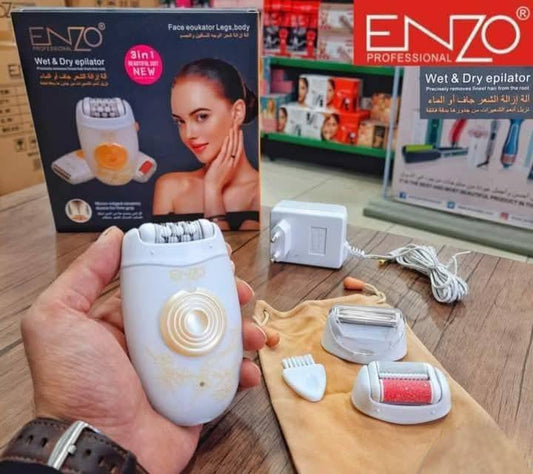 ماكينة إزالة الشعر من الجذور 3 بـ 1 للوجه والجسم والمناطق الحساسة ماركة ENZO
