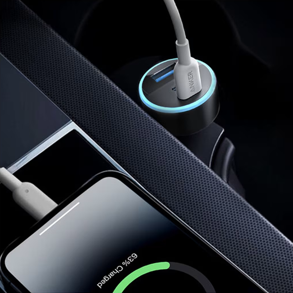 شاحن سيارة Anker 335 بقوة 67W – شاحن سريع 3 منافذ USB-C وUSB-A للسيارة شاحن سيارة Anker 335 بقوة 67W – شاحن سريع 3 منافذ USB-C وUSB-A للسيارة