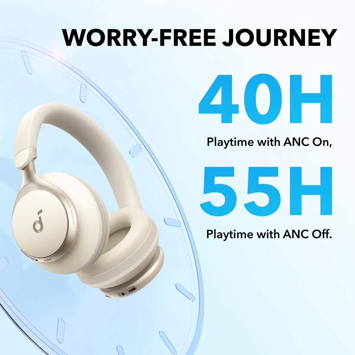 سماعة رأس Anker Soundcore Space One ANC لإلغاء الضوضاء حتى 98% وبطارية 40 ساعة سماعة رأس Anker Soundcore Space One ANC لإلغاء الضوضاء حتى 98% وبطارية 40 ساعة
