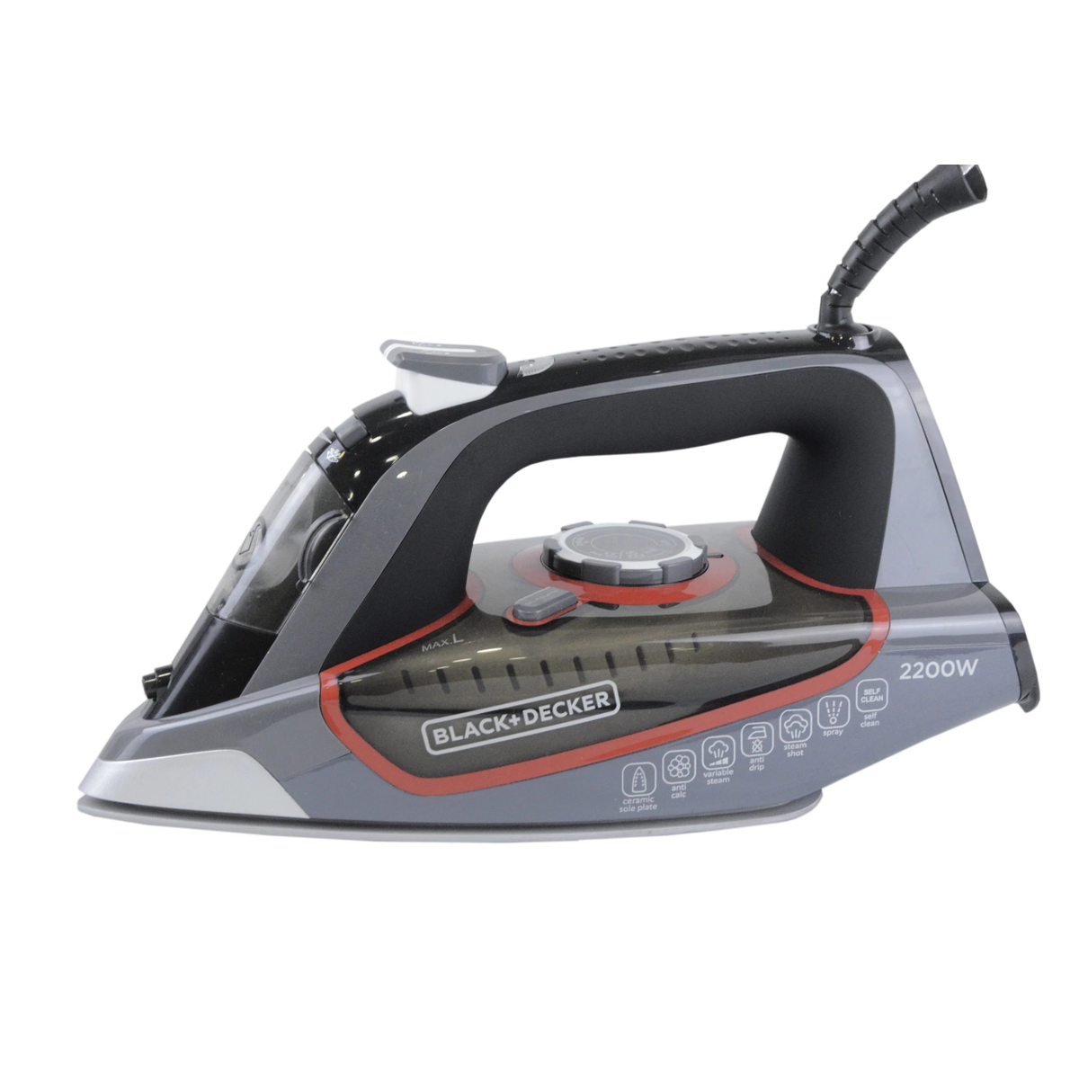 مكواة بخار بـ قاعدة من سيراميك قوة 2200 واط ماركة Black & Decker مكواة بخار بـ قاعدة من سيراميك قوة 2200 واط ماركة Black & Decker