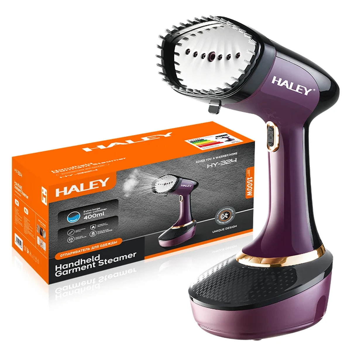 مكواة بخارية محمولة للعناية بالملابس بقوة 1500 واط ماركة HALEY مكواة بخارية محمولة للعناية بالملابس بقوة 1500 واط ماركة HALEY