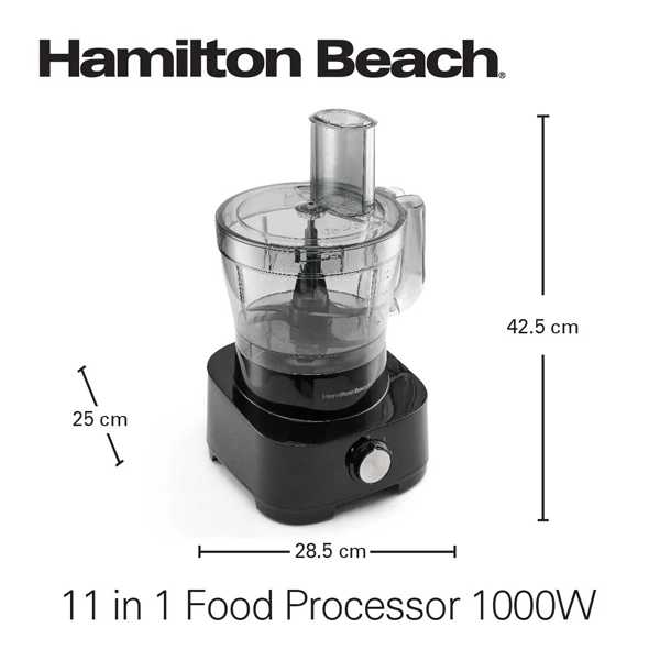 محضرة طعام احترافية 11 بـ 1 متعددة الاستخدامات بمحرك قوي بقدرة 1000 واط ماركة Hamilton Beach محضرة طعام احترافية 11 بـ 1 متعددة الاستخدامات بمحرك قوي بقدرة 1000 واط ماركة Hamilton Beach
