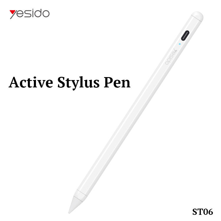 قلم رسم رقمي Yesido ST06 نشط لأجهزة iPad مع شحن Type-C واستخدام حتى 12 ساعة قلم رسم رقمي Yesido ST06 نشط لأجهزة iPad مع شحن Type-C واستخدام حتى 12 ساعة