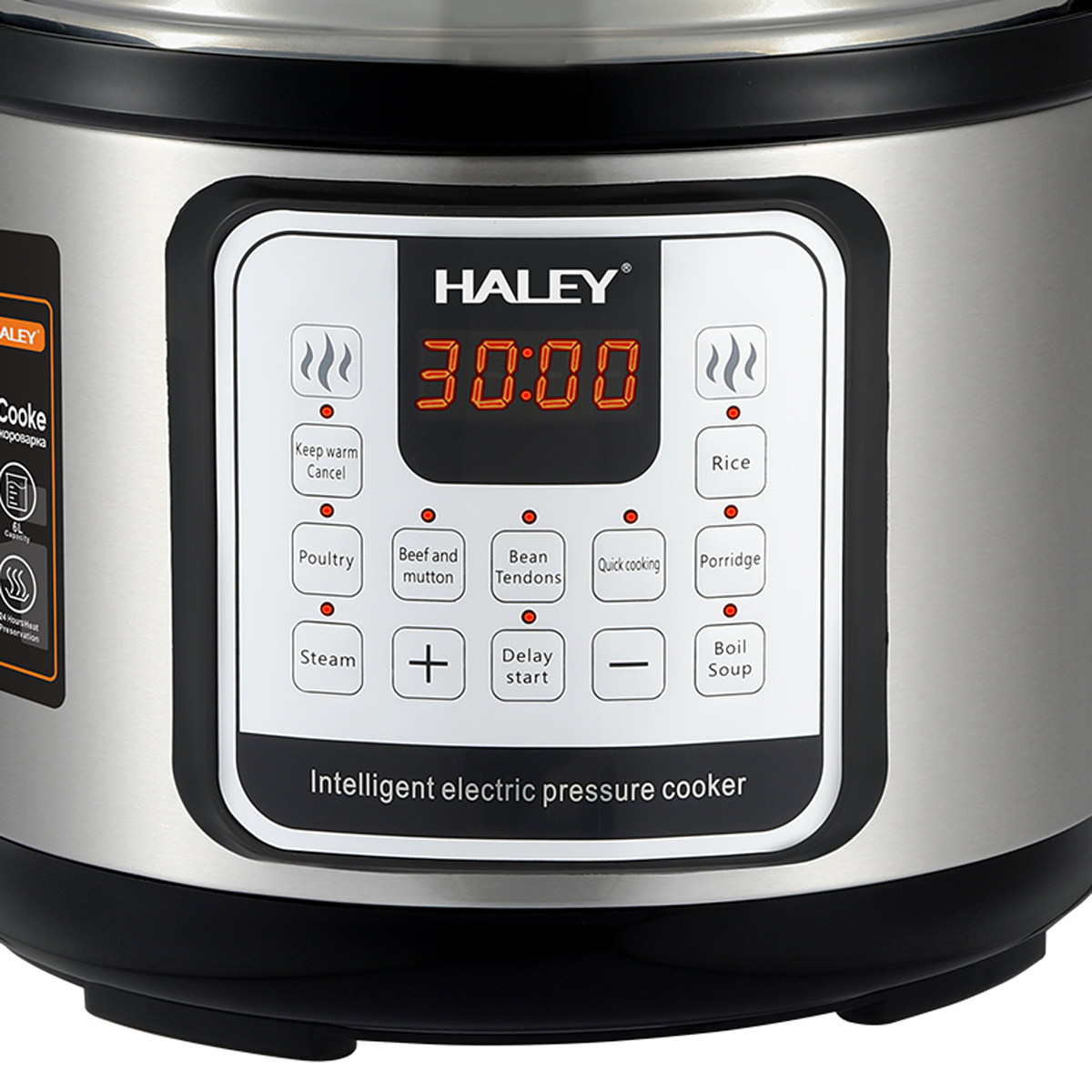 طنجرة ضغط كهربائية للطهي الطعام بقوة 1200 واط من الفولاذ المقاوم للصدأ ماركة HALEY طنجرة ضغط كهربائية للطهي الطعام بقوة 1200 واط من الفولاذ المقاوم للصدأ ماركة HALEY