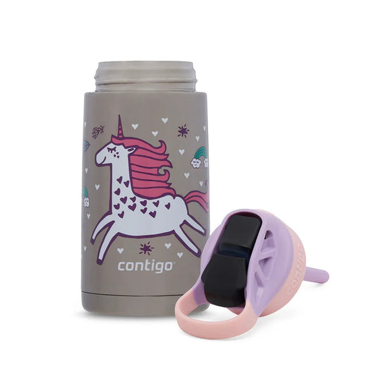 زجاجة مياه Contigo AUTOSPOUT للأطفال ستانلس ستيل سعة 380 مل – Matcha Dragon