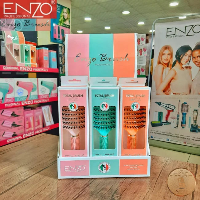 فرشاة تمشيط الشعر بتصميم مقوس لفك التشابك وتصفيف الشعر بسهولة ماركة ENZO فرشاة تمشيط الشعر بتصميم مقوس لفك التشابك وتصفيف الشعر بسهولة ماركة ENZO