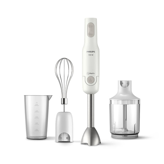 خلاط/هاند بلندر بقوة 700 واط وعمود معدني مع مفرمة XL ووظيفة Turbo للخلط والفرم والخفق ماركة Philips