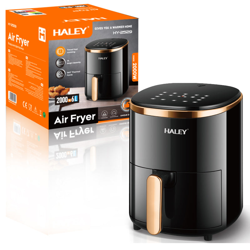 مقلاة هوائية وفرن تحميص بقوة 2000 واط للطبخ الصحي بدون زيت بوعاء قابل للفصل ماركة haley HY-2529 مقلاة هوائية وفرن تحميص بقوة 2000 واط للطبخ الصحي بدون زيت بوعاء قابل للفصل ماركة haley HY-2529