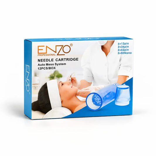 بكج رؤوس إبر ديرما بن عدد 12 قطعة بأحجام متنوعة للعناية المتخصصة بالبشرة ماركة ENZO