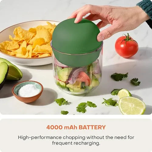 فرامة لاسلكية سعة 500 مل ببطارية 4000 مللي أمبير للتقطيع والفرم والهرس قابلة للشحن ماركة Nutricook