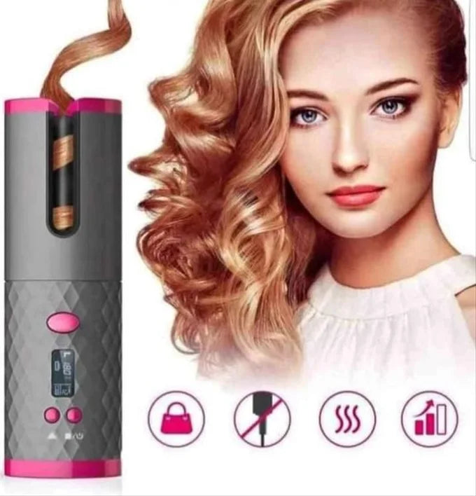 جهاز تجعيد الشعر اللاسلكي USB Auto Curler قابل للشحن بشاشة LED بدرجة حرارة 150-200 مئوية جهاز تجعيد الشعر اللاسلكي USB Auto Curler قابل للشحن بشاشة LED بدرجة حرارة 150-200 مئوية