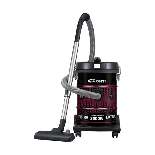 مكنسة Conti VCD-2202-B بقوة 2200 واط وحوض معدني سعة 21 لتر للشفط والنفخ ماركة Conti