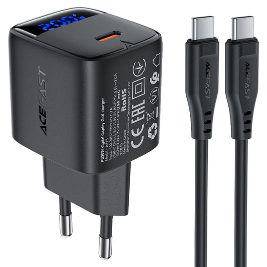 شاحن حائط من Acefast موديل A113 – 20 واط، 1.8 أمبير، GaN