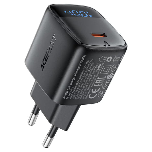 شاحن حائط من Acefast موديل A135 – 40 واط، 1.2 أمبير، GaN