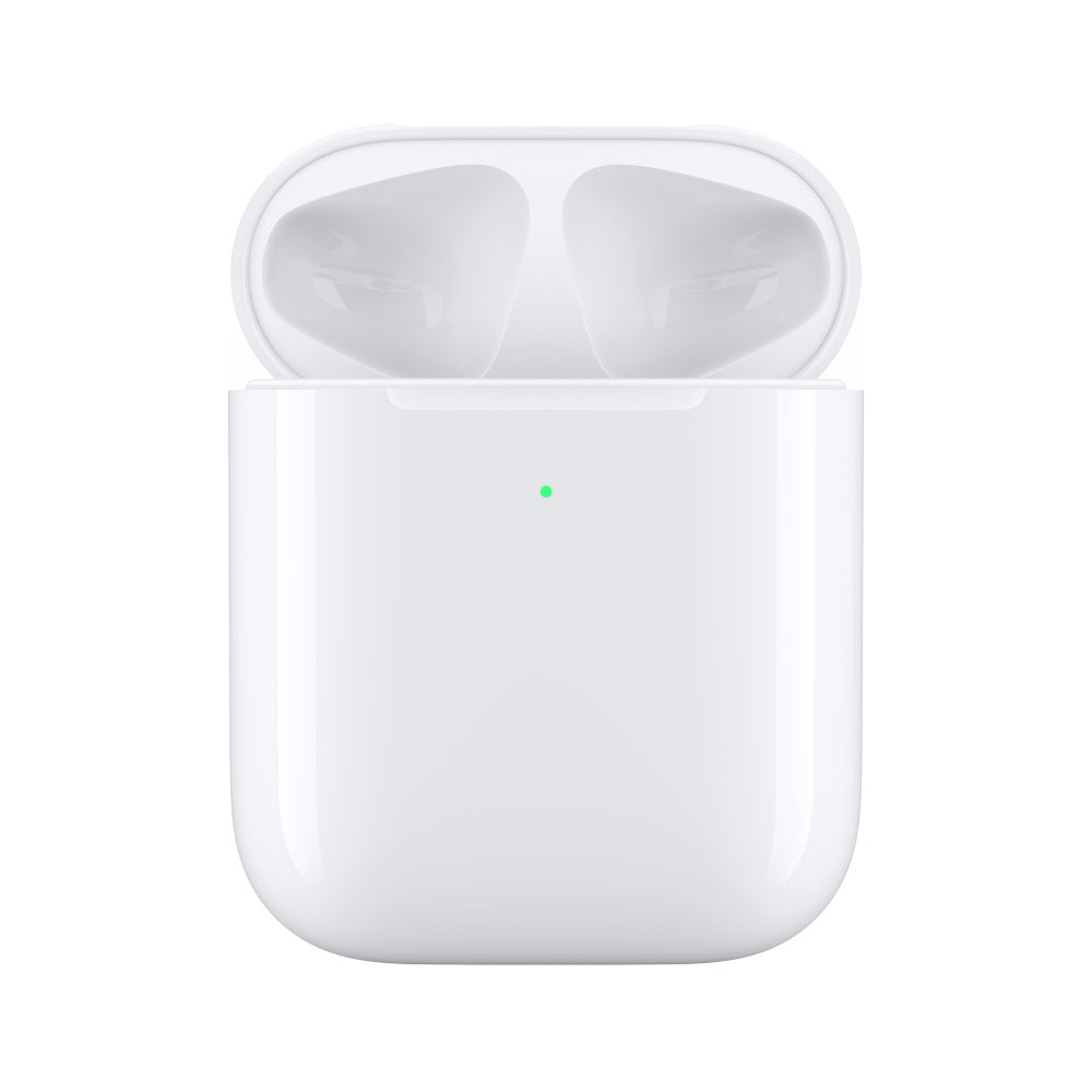 علبة شحن Apple لاسلكية لسماعات AirPods باللون الأبيض