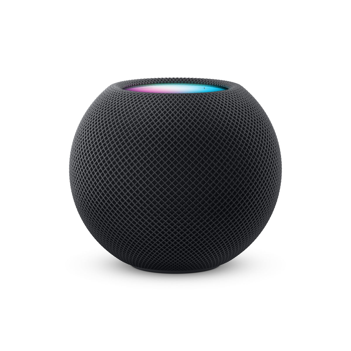 Apple HomePod mini لون Space Gray على خلفية بيضاء