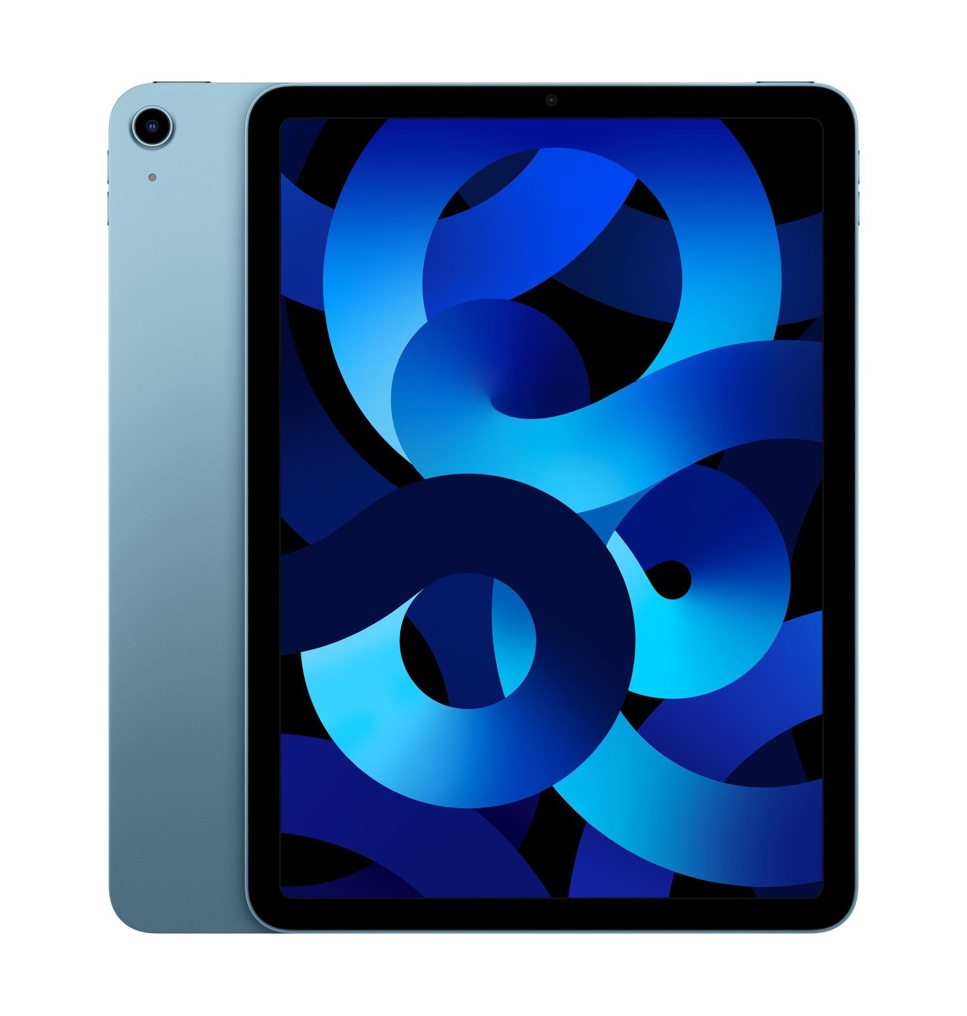Apple iPad Air 5 الجيل الخامس Wi-Fi لون أزرق على خلفية بيضاء