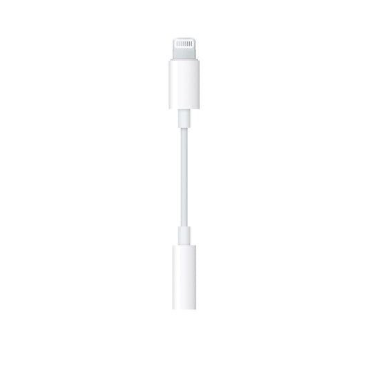 محول Apple Lightning إلى منفذ سماعات 3.5 مم باللون الأبيض