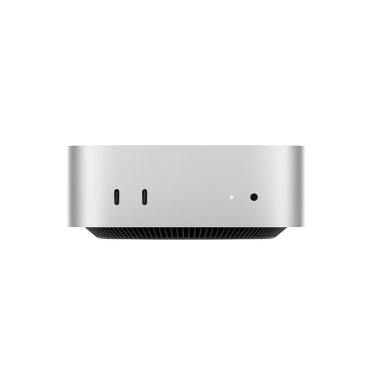Apple Mac mini M4 Pro باللون الفضي على خلفية بيضاء