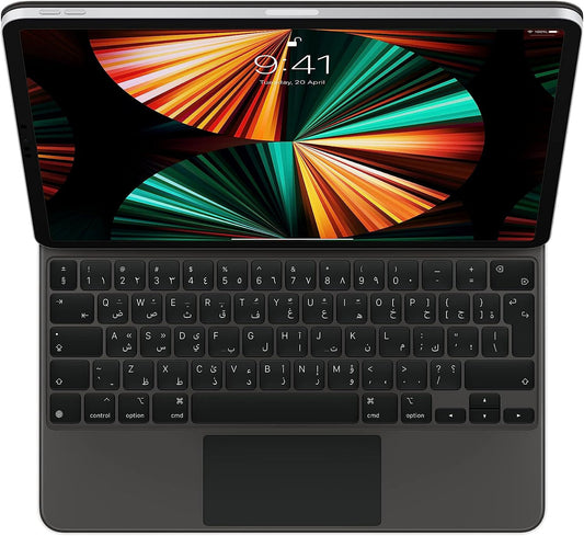 Apple Magic Keyboard لجهاز iPad Pro 12.9 إنش الجيل السادس بتخطيط عربي لون أسود