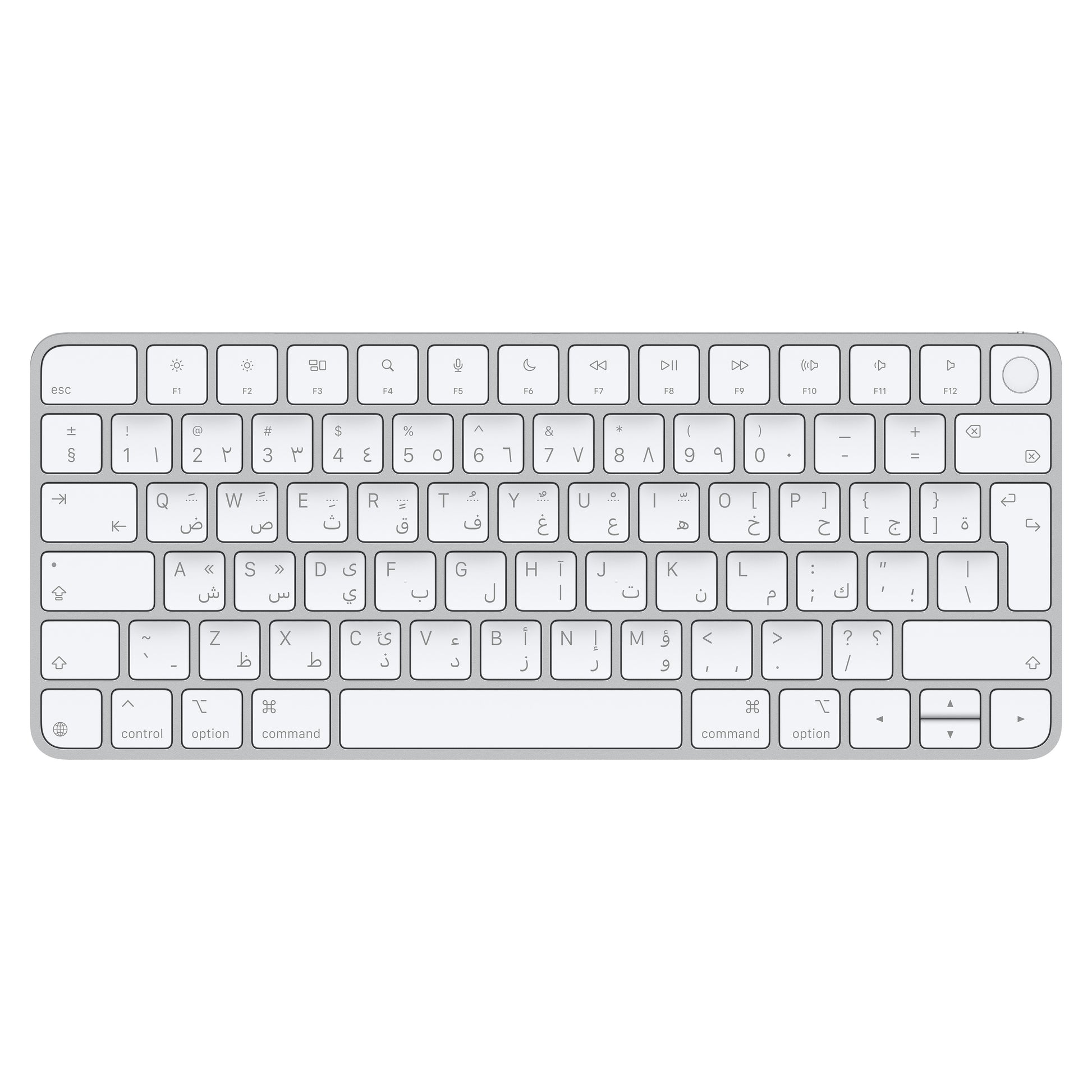 Apple Magic Keyboard USB-C مع Touch ID بتخطيط عربي وإنجليزي بدون لوحة أرقام