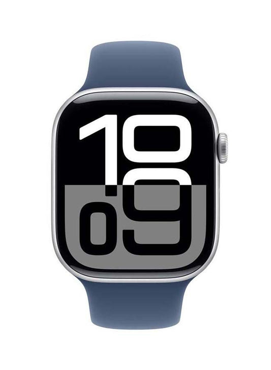 Apple Watch Series 10 GPS Silver Aluminium مع Denim Sport Band
