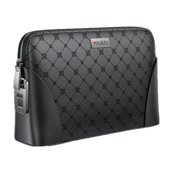 حقيبة/شنتة جلد محمولة مزودة بقفل بصمة الإصبع للرجال والنساء ماركة YESIDO