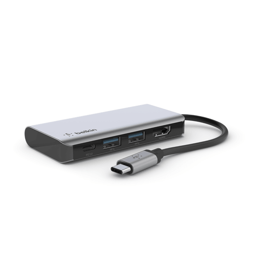 موزع منافذ USB-C من Belkin موديل AVC006btSGY – 100 واط، 4 في 1، 4K