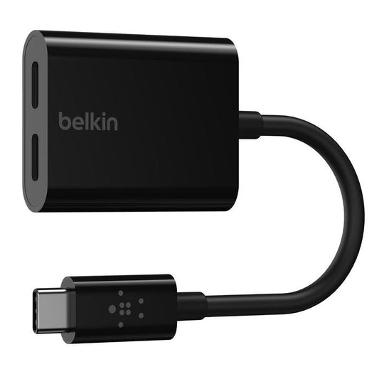 محول صوت وشحن USB-C من Belkin موديل F7U081btBLK-1 – 60 واط