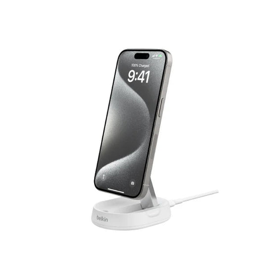 شاحن لاسلكي من Belkin موديل WIA008btWH – 15 واط، Qi2، MagSafe