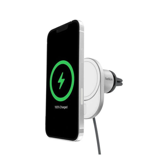 شاحن سيارة لاسلكي من Belkin موديل WIC008btGR-V2 – 15 واط، Qi2، MagSafe