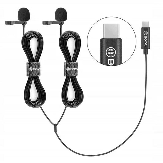 ميكروفون لافالير BY-M3D Dual من BOYA – USB-C، لشخصين