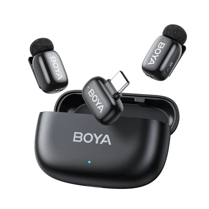 ميكروفون لاسلكي Mini 14 Type من BOYA – USB-C، لشخصين، عزل ضوضاء