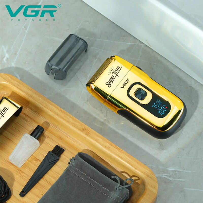 ماكينة حلاقة بشفرتين مزدوجتين من الستانلس ستيل لحلاقة وتشذيب الذقن - VGR ماكينة حلاقة بشفرتين مزدوجتين من الستانلس ستيل لحلاقة وتشذيب الذقن - VGR