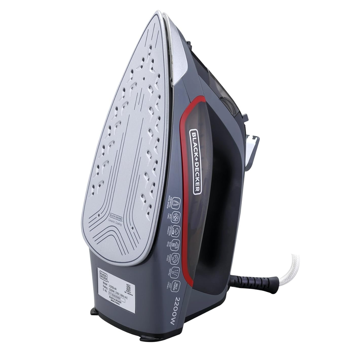 مكواة بخار بـ قاعدة من سيراميك قوة 2200 واط ماركة Black & Decker مكواة بخار بـ قاعدة من سيراميك قوة 2200 واط ماركة Black & Decker