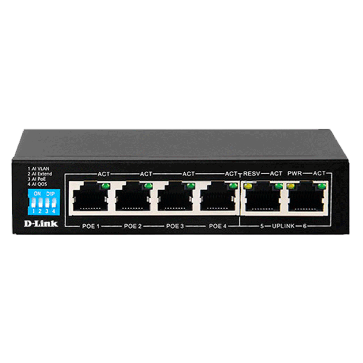 سويتش شبكة من D-Link موديل DES-F1006P-E/E – 6-Port، PoE