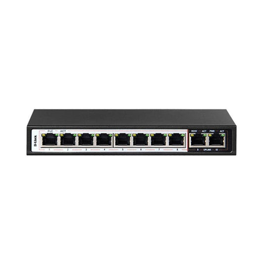 سويتش شبكة من D-Link موديل DES-F1010P-E/B – 10-Port، PoE
