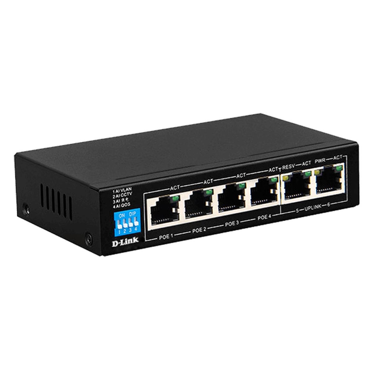 سويتش شبكة من D-Link موديل DGS-F1006P-E – 6-Port، PoE
