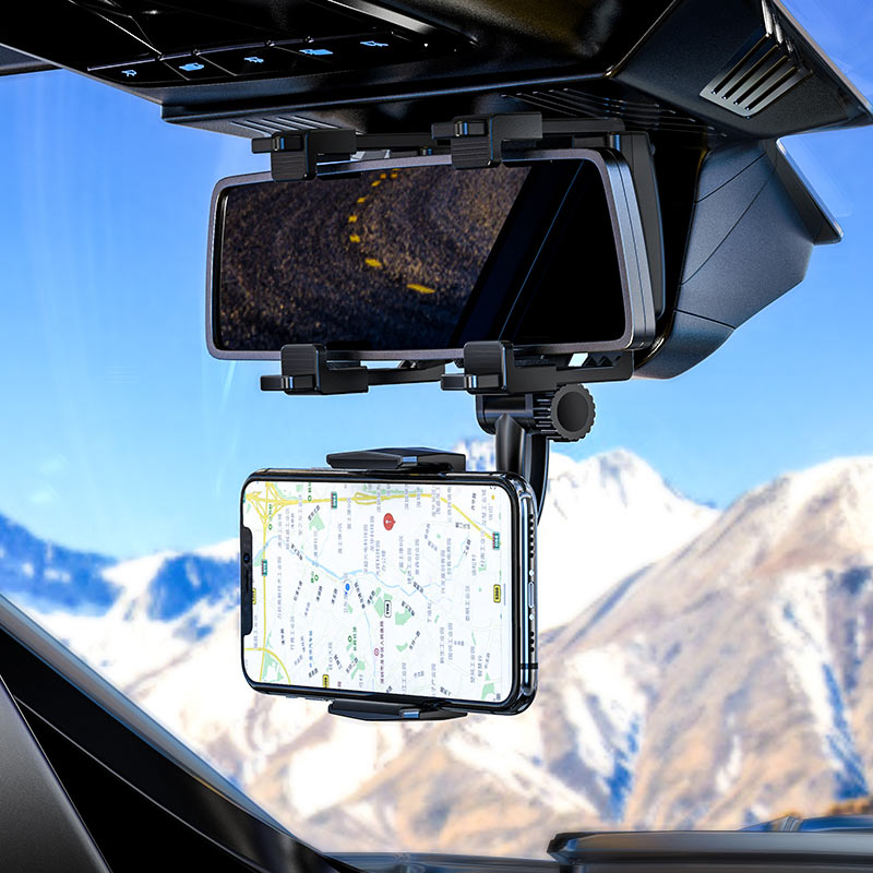 حامل الهاتف يثبت على مرآة السيارة بدوران 360 درجة حامل الهاتف يثبت على مرآة السيارة بدوران 360 درجة