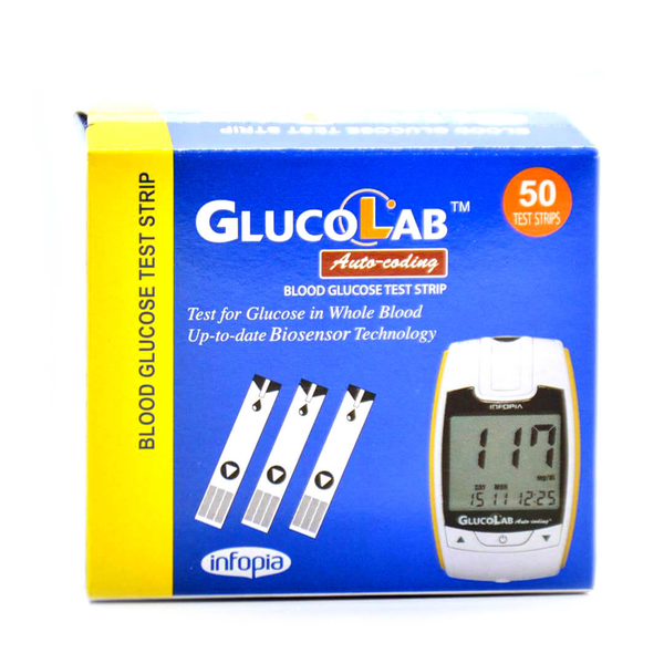 شرائح سكري جلوكولاب 50 شريحة موديل GlucoLab