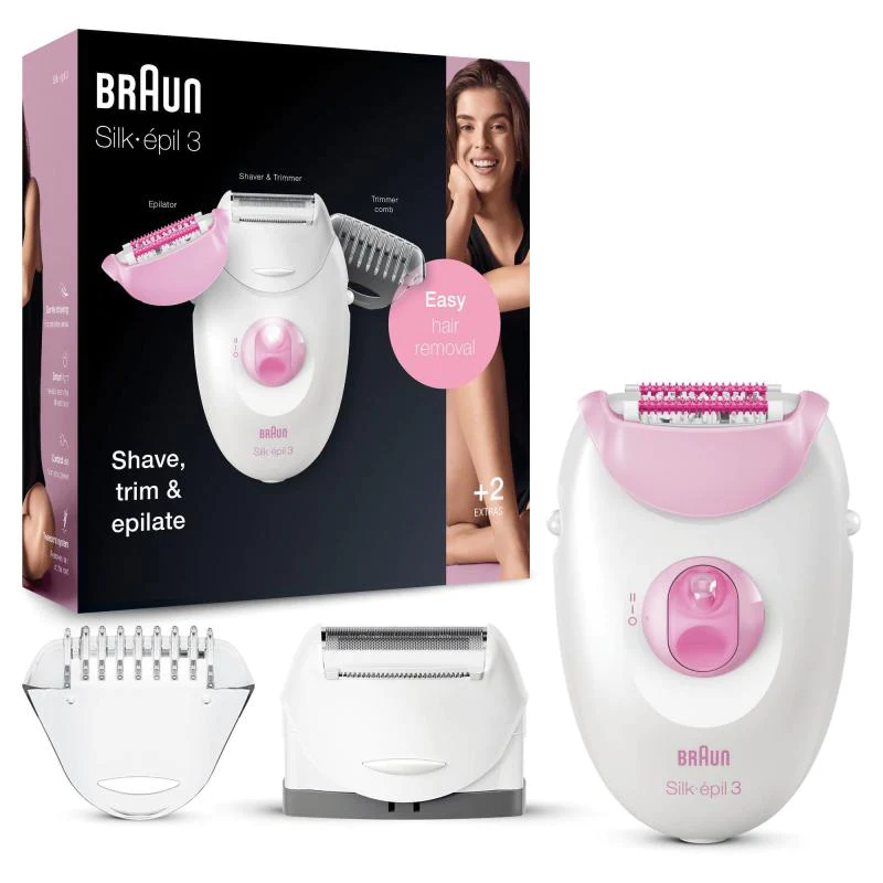 ماكينة براون 2 بـ 1 لازالة الشعر من جذوره ماركة BRAUN - لجميع الجسم ماكينة براون 2 بـ 1 لازالة الشعر من جذوره ماركة BRAUN - لجميع الجسم