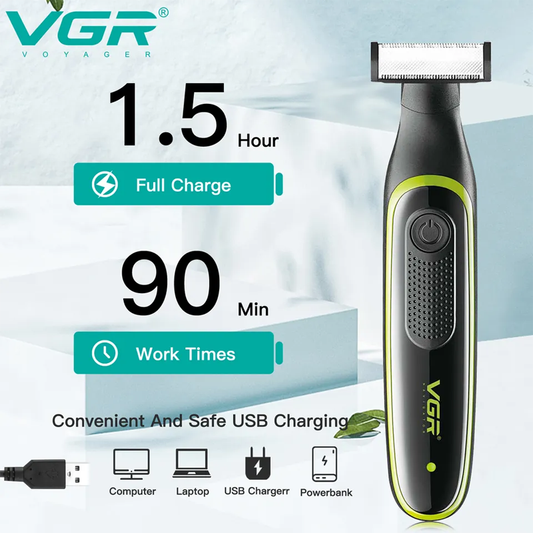 ماكينة حلاقة رجالية مقاومة للماء للوجه والجسم ماركة VGR موديل V-017