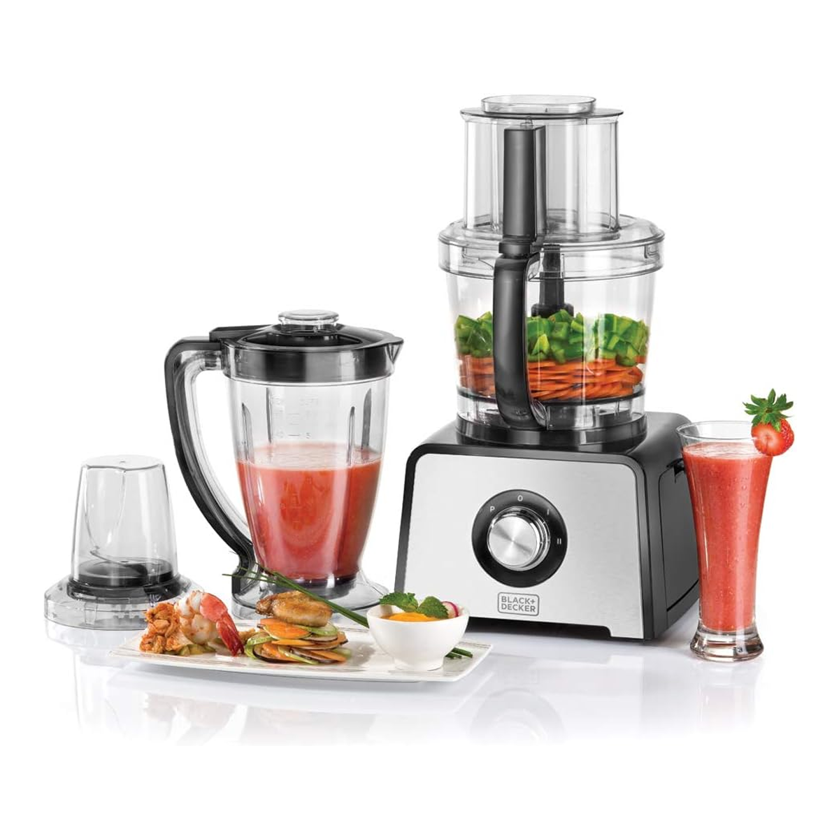 محضرة طعام احترافية 4 بـ 1 بقوة 800 واط و41 وظيفة متعددة ماركة Black & Decker محضرة طعام احترافية 4 بـ 1 بقوة 800 واط و41 وظيفة متعددة ماركة Black & Decker