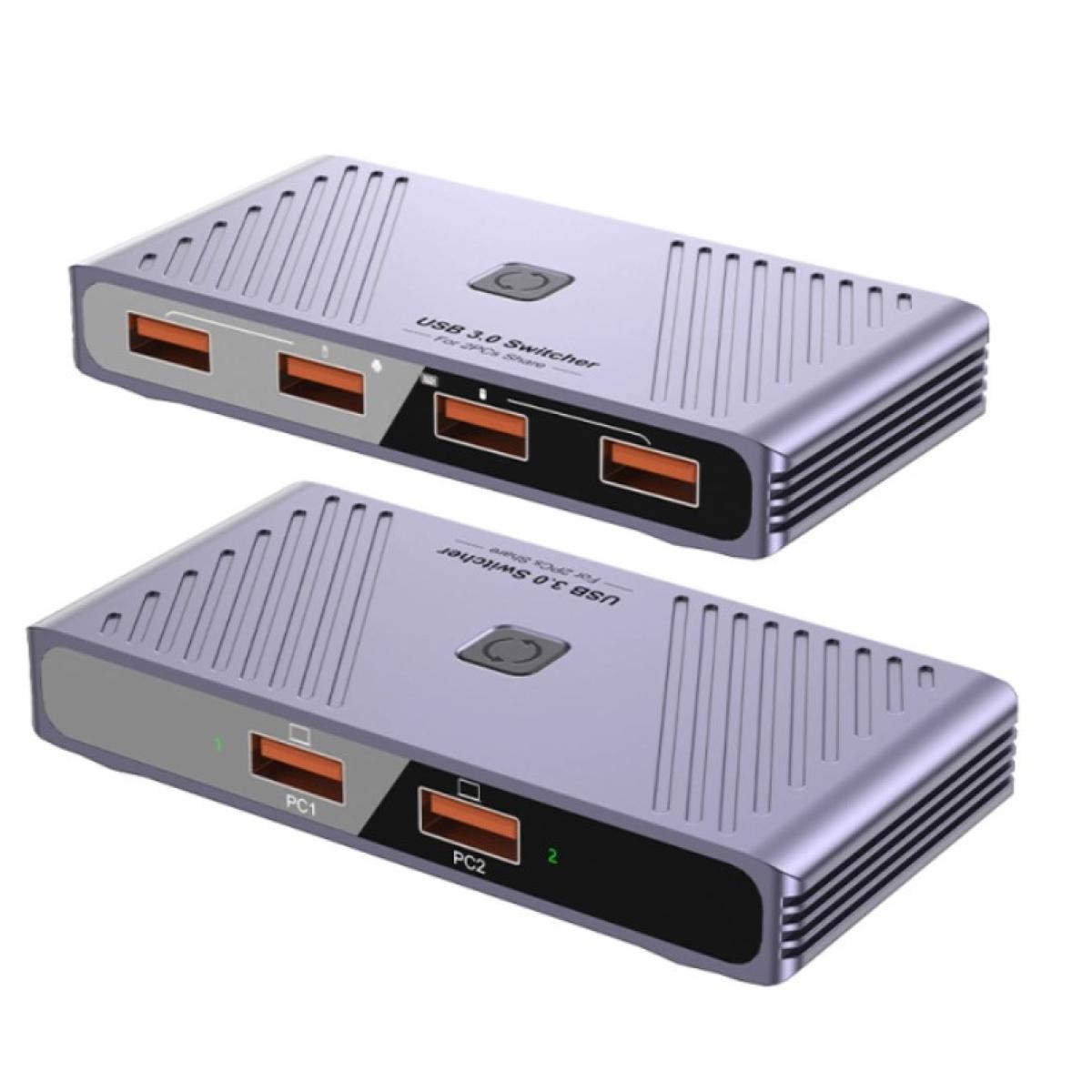 محول وموصل من HAING HI-3026-USW 2-In 4-Out USB 3.0 عالي السرعة Switch - 2 PCs Share 4 Devices موديل HAING-HI-3026-USW - صورة 1