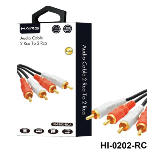 كيبل من HAING HI-0202-RCA 2 RCA Male to 2 RCA Male كيبل صوت – 3M موديل HI-0202-RCA-3M - صورة 1