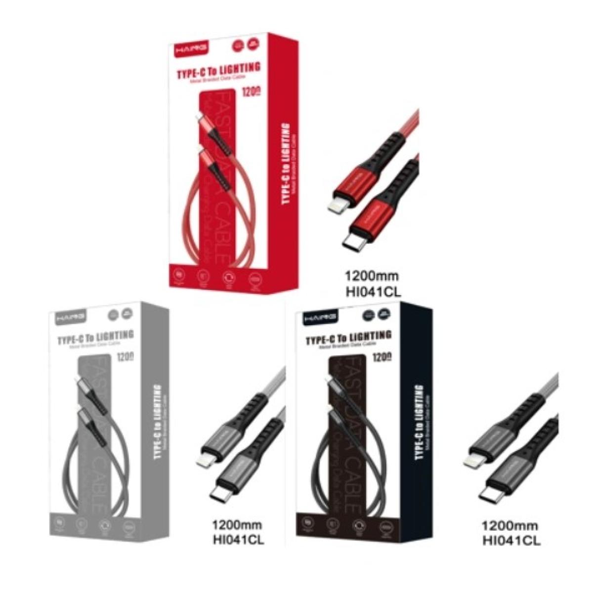 كيبل من HAING HI041CL Type-C to Lightning 20W Metal Braided كيبل بيانات 1.2M موديل HI-041CL-1.2m - صورة 1