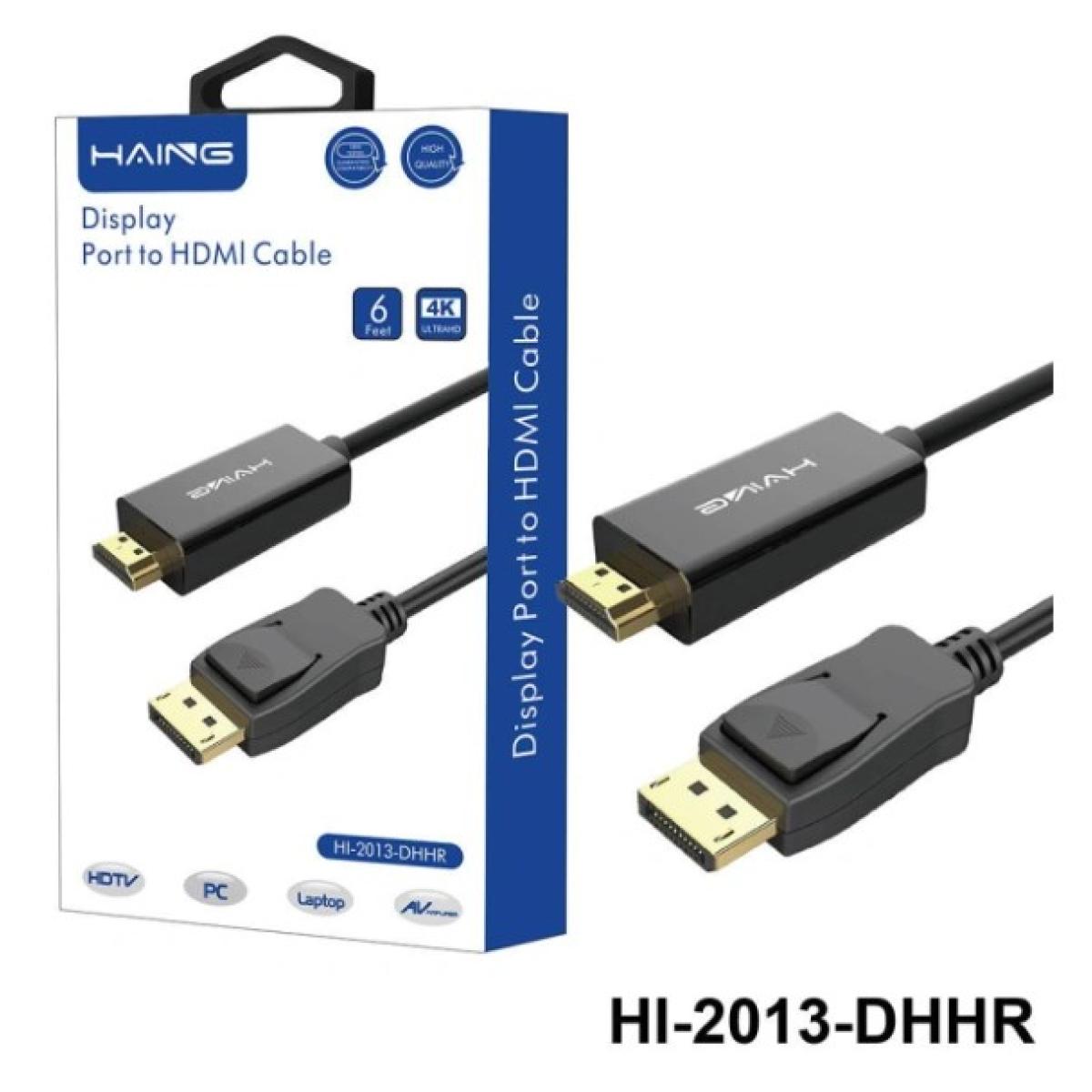 كيبل من HAING High Quality Display Port to HDMI Cable - 1.8M موديل HI-2013-DHHR - صورة 2